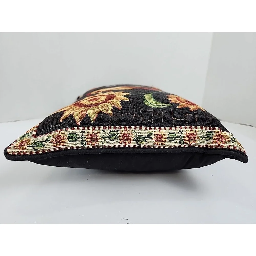 Vintage Tapestry Pillow Rooster Chicken 18x11